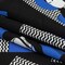 1 Yard Rayon Challis Fabric Blue and Black Talking Heads In the Blues Print 55 inch Width